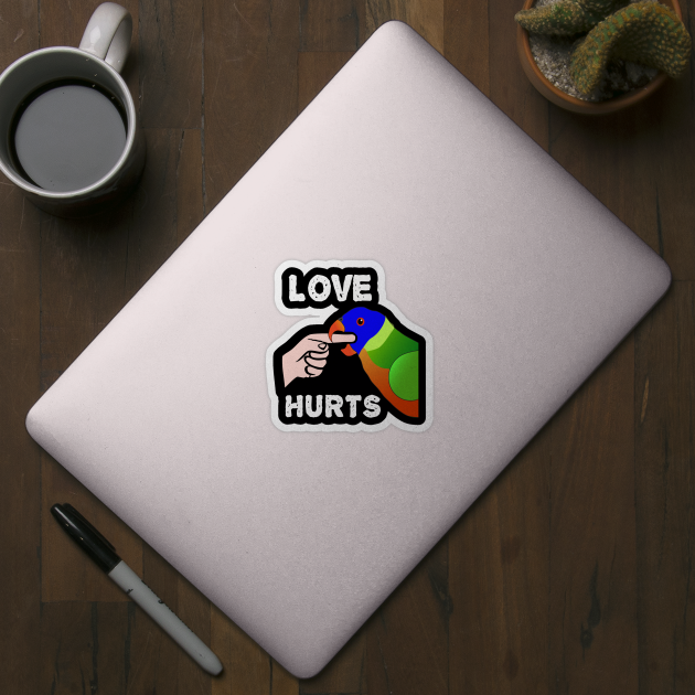 Love Hurts Lorikeet Parrot Biting by Einstein Parrot
